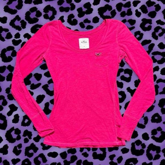 Y2K Hollister Women's Pink Long Sleeve Top - Picture 1 of 6